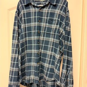 J. Crew Navy and White Plaid Casual Shirt